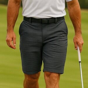 Hang Ten Hybrid Shorts‎ Striped Golf Casual Activewear Shorts Size 34